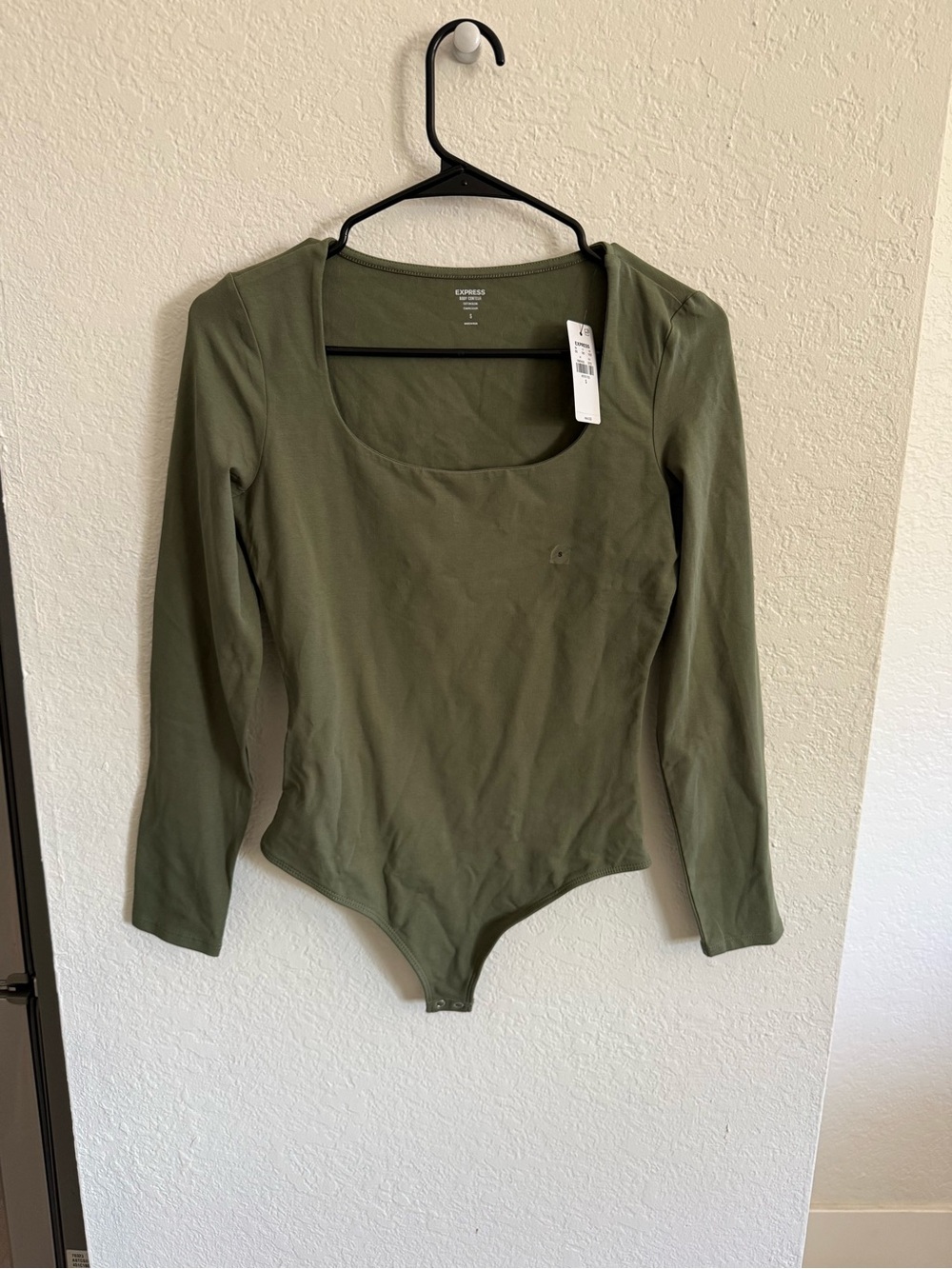 Express Olive Green Scoop Neck Bodysuit